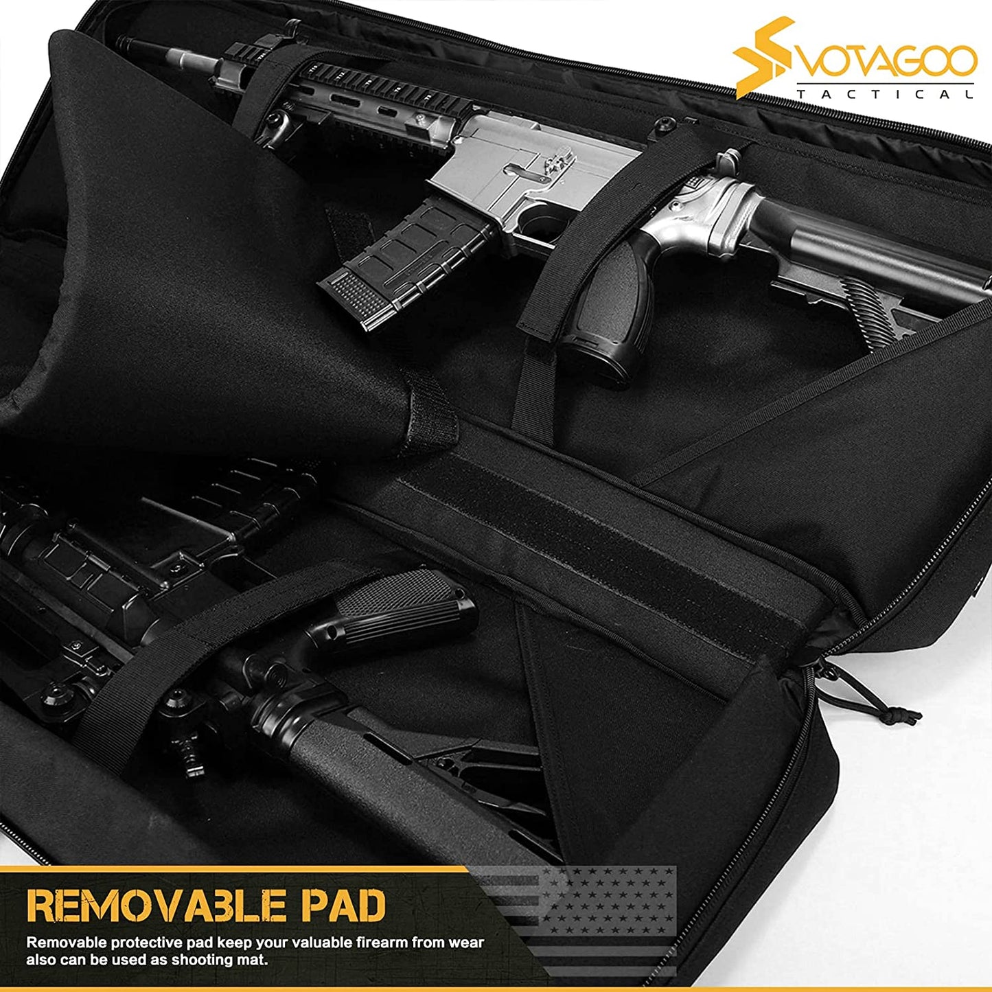 VOTAGOO Double Rifle Case Gun Bag, All-Weather Soft Heavy Duty