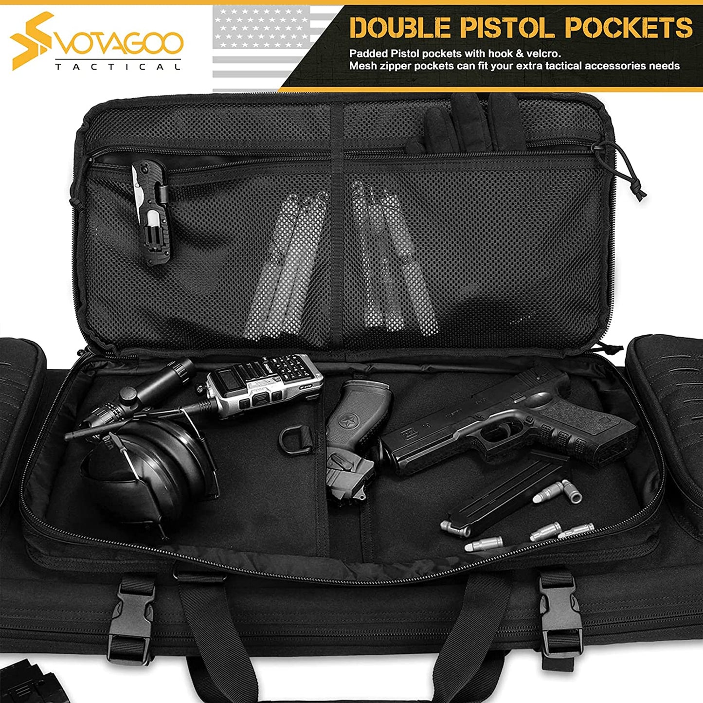 VOTAGOO Double Rifle Case Gun Bag, All-Weather Soft Heavy Duty