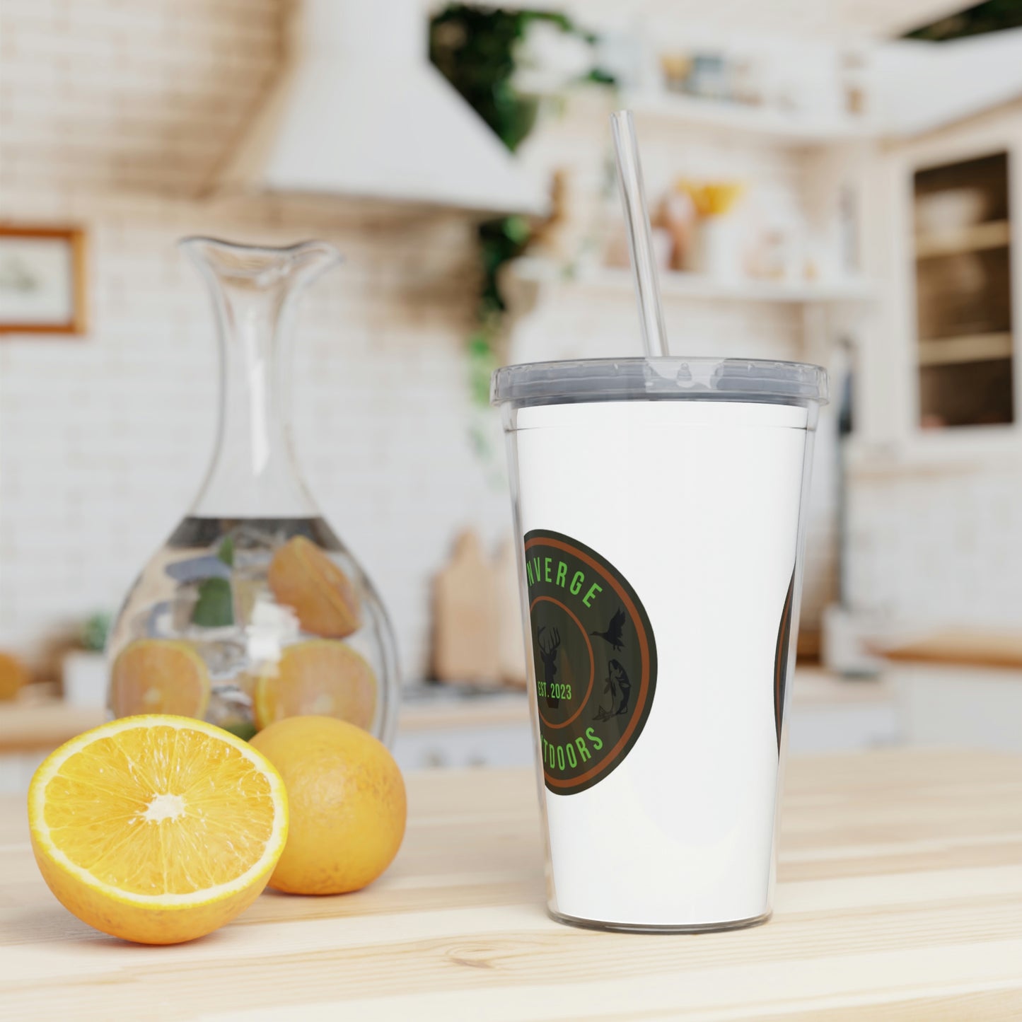 Plastic Tumbler with Straw