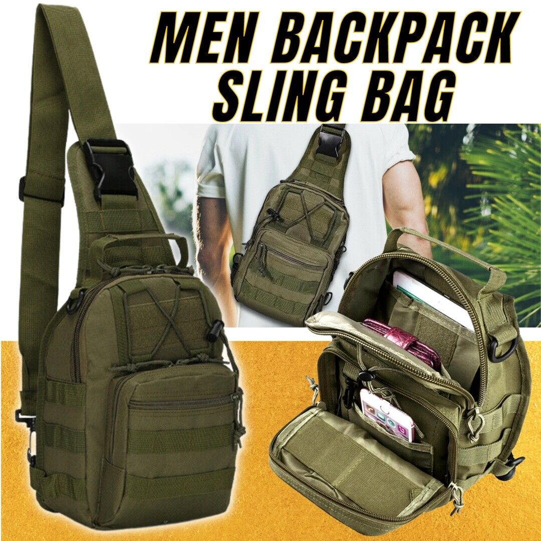 Tactical Sling Chest Pack Shoulder Bag Outdoor Hiking Travel