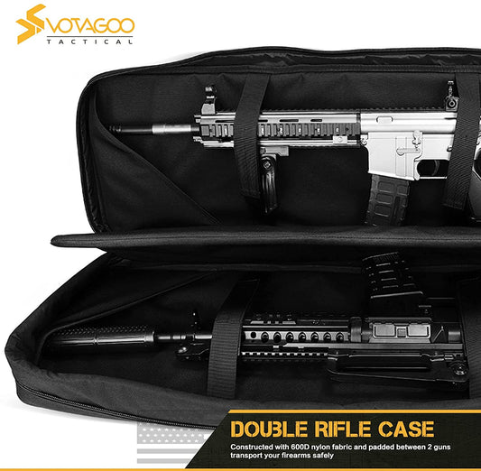 VOTAGOO Double Rifle Case Gun Bag, All-Weather Soft Heavy Duty