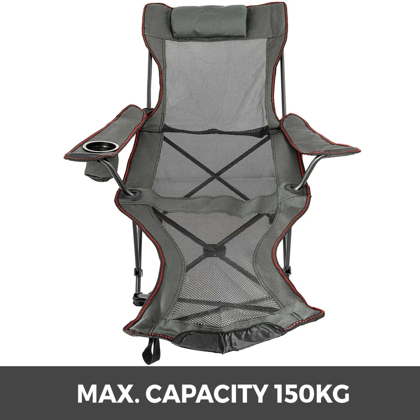 VEVOR Outdoor Folding Camp Chair Backrest With Footrest Portable Bed Nap Chair For Camping Fishing Foldable Beach Lounge Chair