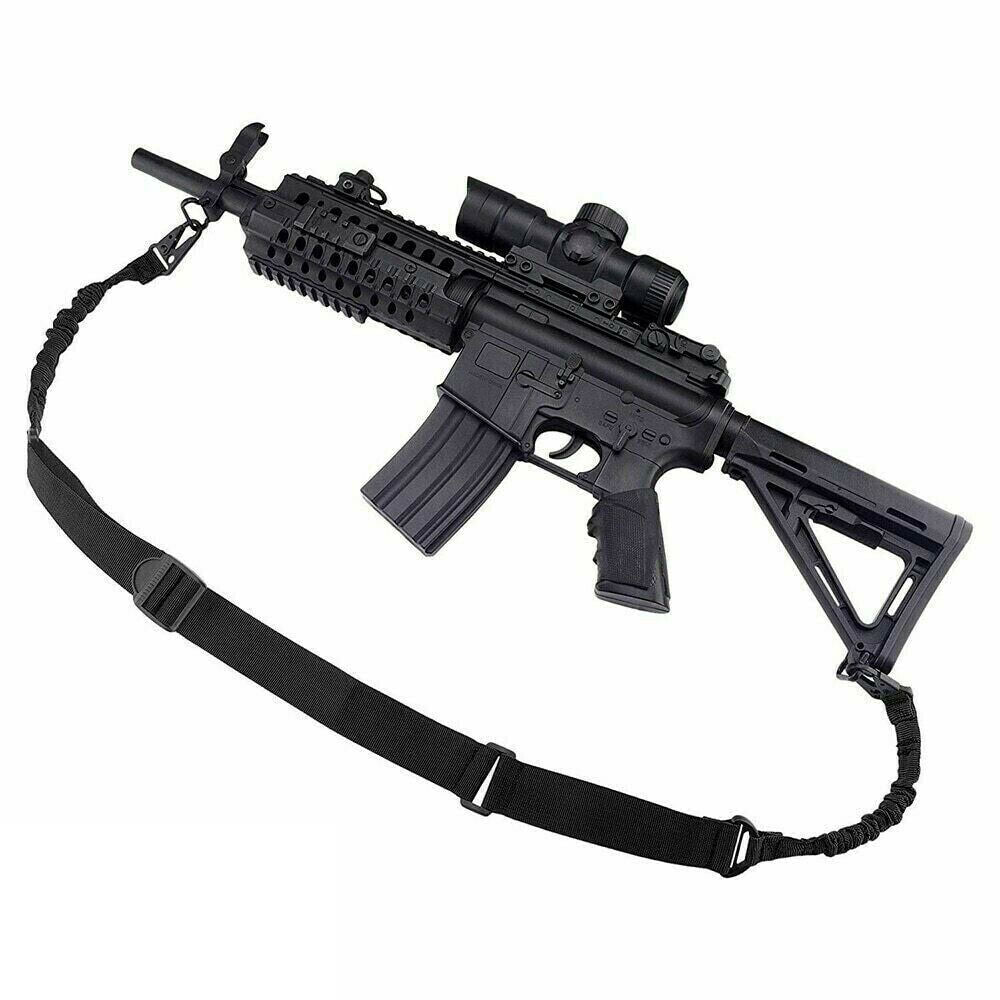 Tactical Rifle Sling Gun Shoulder Strap 2 Point Hooks One Single Strap Hunting BLACK ONLY!