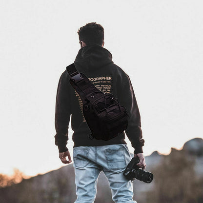 Tactical Sling Bag Chest Shoulder Body Molle Day Pack Pouch Black