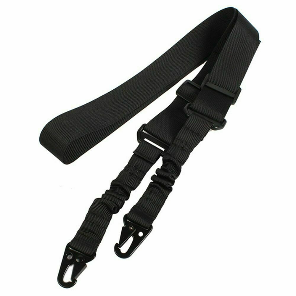 Tactical Rifle Sling Gun Shoulder Strap 2 Point Hooks One Single Strap Hunting BLACK ONLY!