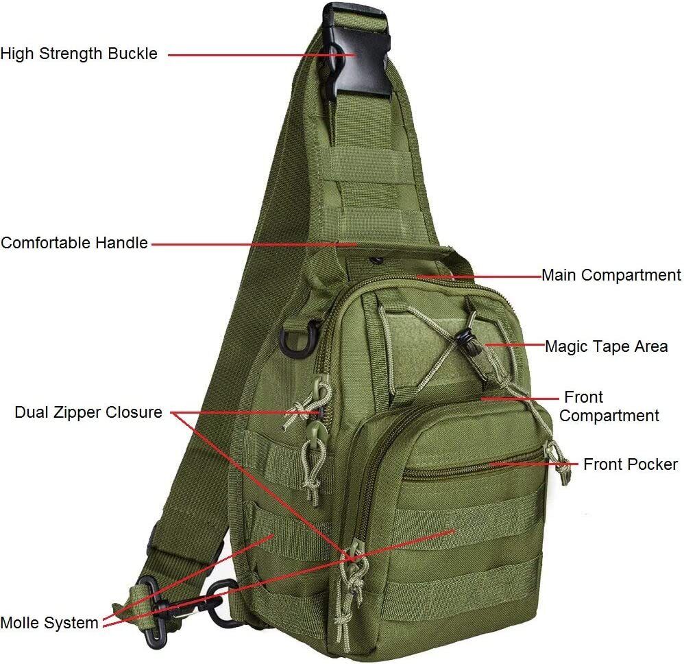Tactical Sling Chest Pack Shoulder Bag Outdoor Hiking Travel